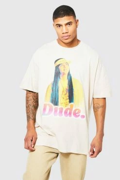 Flash Sale 😍 Oversized Stranger Things License T-shirt Sand 👍