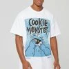 Top 10 😉 Oversized Cookie Monster License T-shirt White 🤩