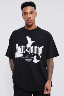 Outlet ✨ Oversized Pour Homme Graphic T-shirt Sand 🔔