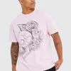 Buy 🥰 Oversized Skull Line Graphic T-shirt Light Pink 🎁 -boohooMAN Shop unnamed file 351
