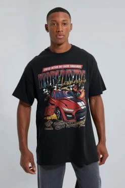 Buy 💯 Oversized Worldwide Car Graphic T-shirt Black 😍