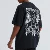Outlet 🌟 Oversized Graffiti Teddy Graphic T-shirt Black ✨ -boohooMAN Shop unnamed file 362