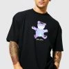 Deals 💯 Oversized Extended Neck Bear Graphic T-shirt Black 😉 -boohooMAN Shop unnamed file 370