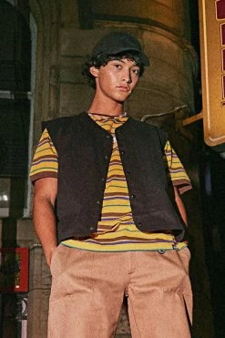 Deals ⌛ Ofcl Stripe Ringer T-shirt Yellow 👍