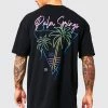 Best reviews of ✨ Oversized Extended Neck Palm Springs T-shirt Black 🥰 -boohooMAN Shop unnamed file 376