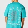 Best Sale 🔔 Tall Limited Back Print T-shirt Teal 🎁 -boohooMAN Shop unnamed file 378