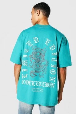 Best Sale 🔔 Tall Limited Back Print T-shirt Teal 🎁
