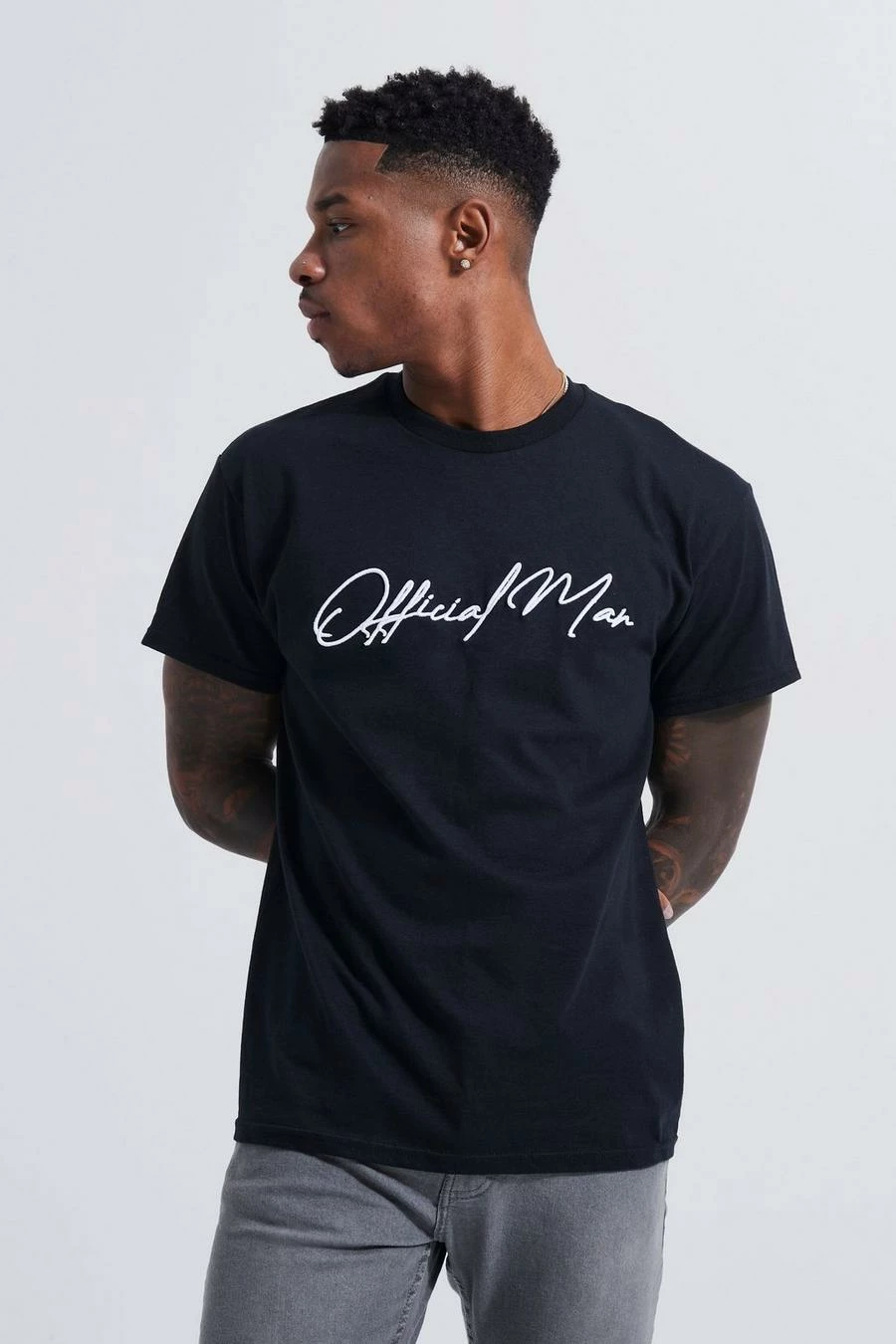 Buy ๐ Official Man Embroidered T-shirt Black ๐งจ 3 Buy ๐ Official Man Embroidered T-shirt Black ๐งจ