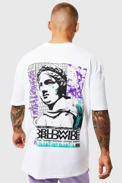 Brand new 🌟 Oversized Statue Back Print T-shirt White 👏