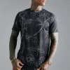 Brand new 👍 Pleated Printed Slim T-shirt Black ✔️ -boohooMAN Shop unnamed file 404