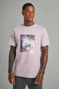 New 🤩 Slim Fit Box Graphic T-shirt Mauve 🎉