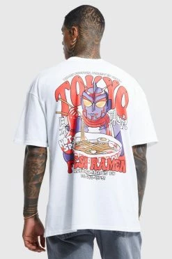 Deals 🔥 Oversized Tokyo Graphic T-shirt White ✨