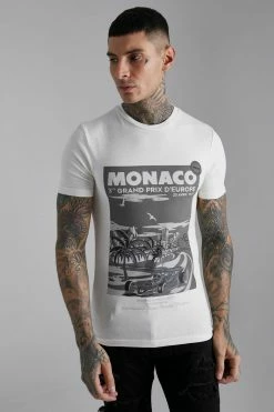 Buy 🎉 Muscle Fit Photographic T-shirt Sand 💯