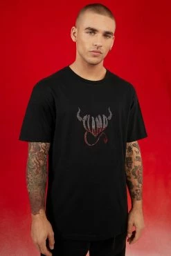 Hot Sale 🤩 Rhinestone Ti Amo Graphic T-shirt Black 😍