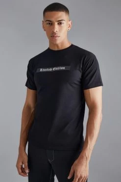 Cheap ⭐ Slim Fit Limited Edition Plaque T-shirt Black ❤️