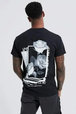 Promo ⭐ Rose Graphic T-shirt Black 🛒