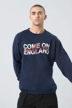 Top 10 ✨ Come On England Flag Sweatshirt Navy 🤩