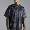 Top 10 ❤️ Pleated Printed Oversized T-shirt Black 🧨 -boohooMAN Shop unnamed file 436