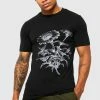 Best Sale 🤩 Muscle Fit Floral Graphic T-shirt Black ❤️ -boohooMAN Shop unnamed file 447