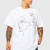 New ❤️ Oversized Line Graphic T-shirt White 🧨 -boohooMAN Shop unnamed file 448