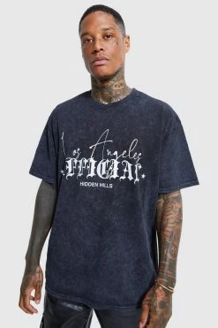 Best deal 🧨 Oversized Acid Wash Official Graphic T-shirt Black ⌛