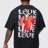 Brand new 🎉 Plus Johnny Bravo Valentine License T-shirt Black 🤩 -boohooMAN Shop unnamed file 60