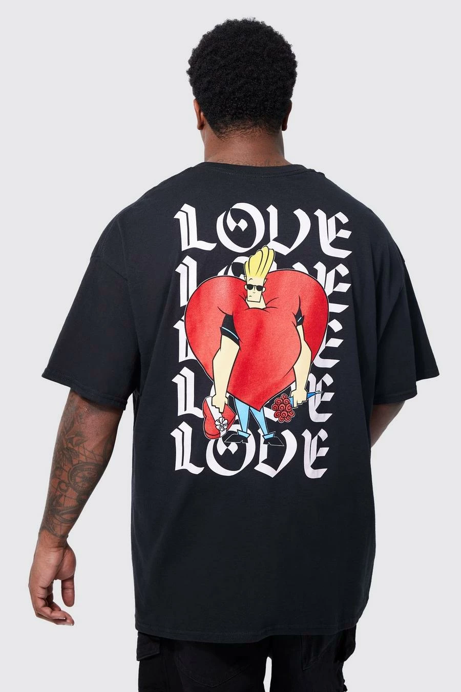Brand new π Plus Johnny Bravo Valentine License T-shirt Black π€© 3 Brand new π Plus Johnny Bravo Valentine License T-shirt Black π€©