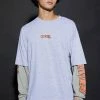 Best deal 🎉 Oversized Faux Layer Long Sleeve Top Grey Marl 🤩 -boohooMAN Shop unnamed file 64