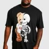 Budget 🔥 Plus Teddy Skeleton Graphic T-shirt Black 😀 -boohooMAN Shop unnamed file 67