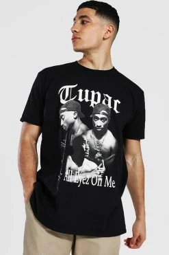 Hot Sale ⌛ Oversized Tupac Homage License T-shirt Black ⭐