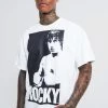 Flash Sale 💯 Oversized Rocky License T-shirt White ❤️ -boohooMAN Shop unnamed file 70