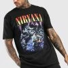Top 10 😀 Oversized Nirvana Graphic T-Shirt Black 🌟 -boohooMAN Shop unnamed file 81