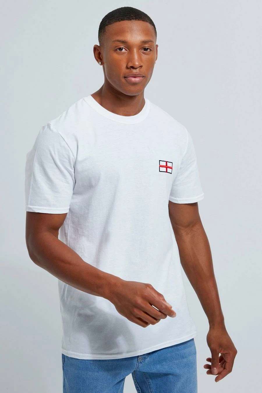 Promo ๐ England Embroidered Flag T-shirt White โญ 3 Promo ๐ England Embroidered Flag T-shirt White โญ