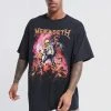 Budget 🔔 Oversized Megadeth License T-shirt Black ⭐ -boohooMAN Shop unnamed file 84