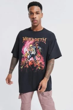 Budget 🔔 Oversized Megadeth License T-shirt Black ⭐