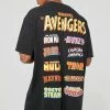 Discount 🔔 Oversized Marvel Avengers License T-shirt Black ❤️ -boohooMAN Shop unnamed file 92